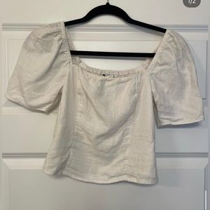 Abercrombie and Fitch white linen top